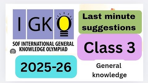 #favfive | SOF IGKO Class 3 2025-2026 last minute suggestion | #igko | #olympiadpreparation |#class3