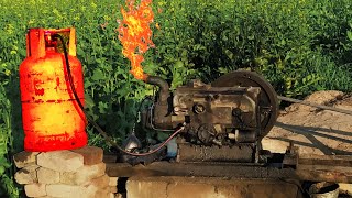 Diesel Engine Startup With LPG Gas || LPG in diesel engine