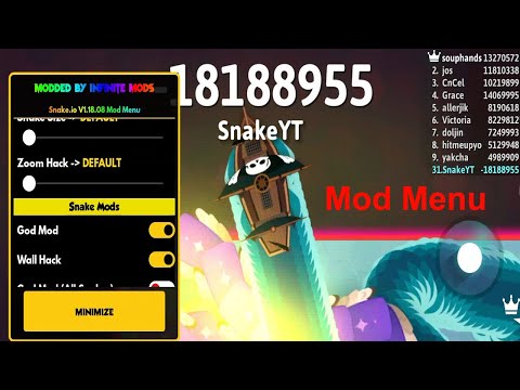 snake io mod menu god mode gameplay 🐍 epic snake io gameplay 🐍  #snakeiomodmenu #snakeio 