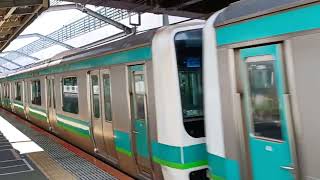 常磐線快速E231系マト124編成＋マト104編成快速取手行発車動画