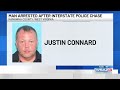 Man arrested after interstate police chase