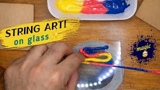 DIY Thread Painting on Glass! 😮 String Pull Painting on Glass for Beginners!