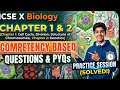 Class 10th ICSE Biology competency based questions practice of ch 1,2