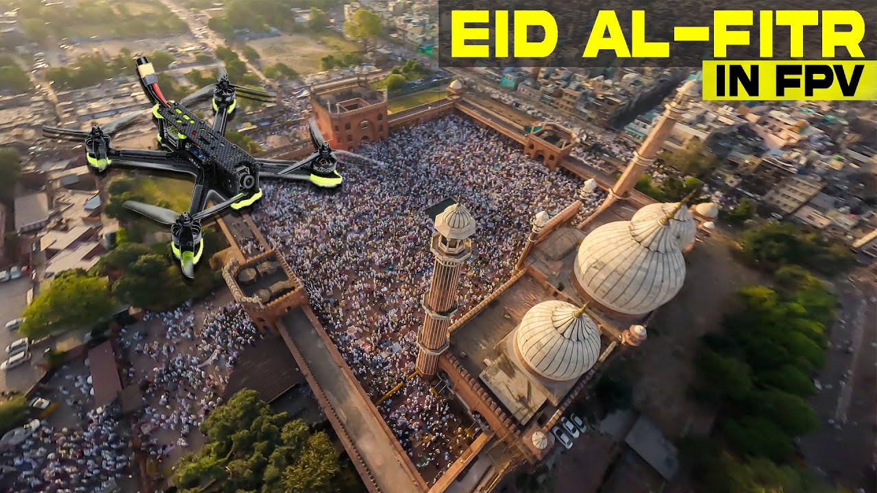EID AT THE BIGGEST MOSQUE IN INDIA  JAMA MASJID  FPV DRONE