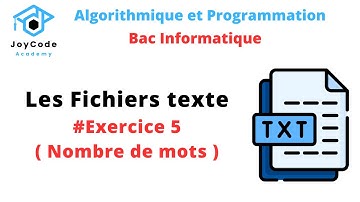 Bac informatique | Exercice 5 les fichiers texte (Nombre de mots) algorithmique et programmation