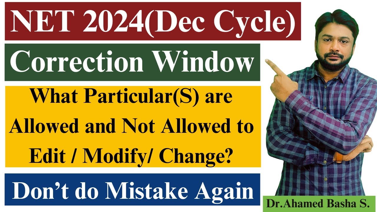 Correction Window - What Particular(S) are Allowed -Not Allowed to Edit ...
