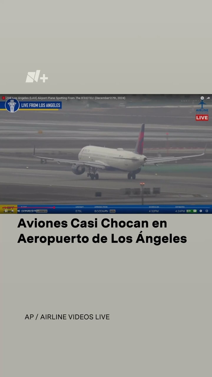 Aviones casi chocan en aeropuerto de Los Ángeles; ya investigan causas - N+ #shorts