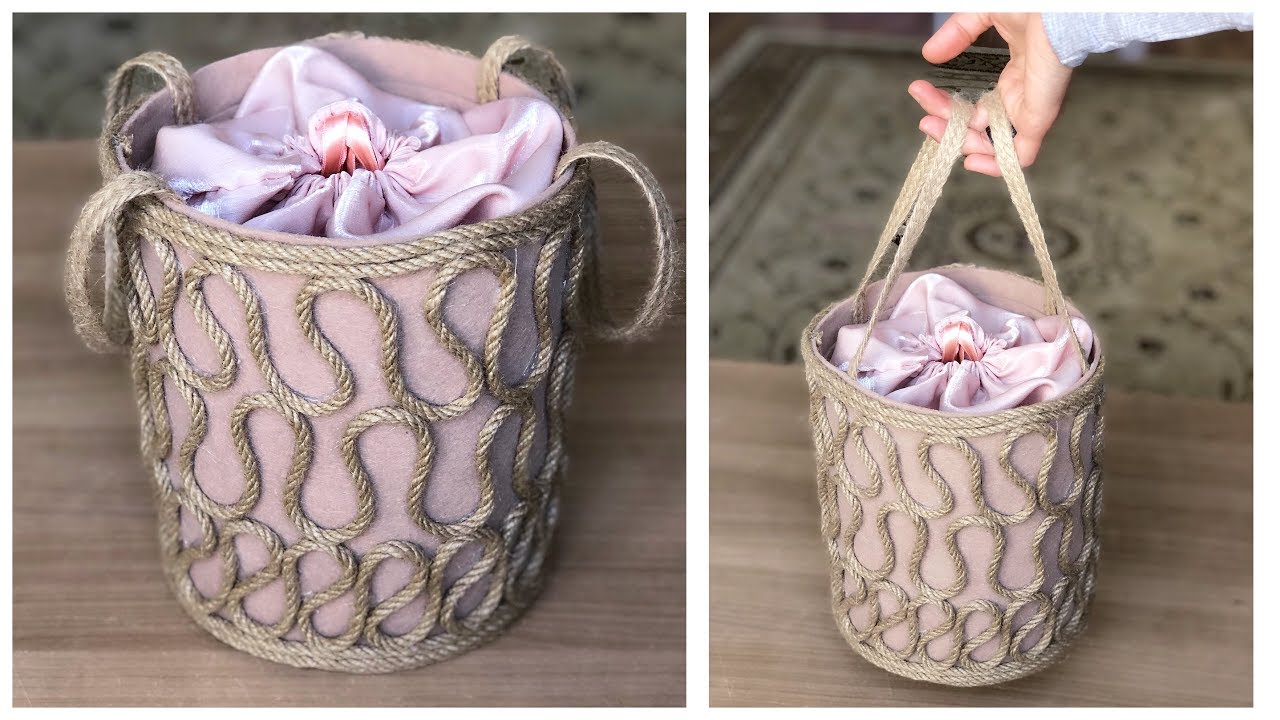 KEÇE VE HASIR İPTEN ÇOK KOLAY ÇANTA YAPIMI // MAKING BAG WITH FELT AND WICKER ROPE