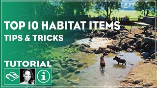 ▶ How to Make Beautiful Habitats with these TOP 10 Items | Planet Zoo Building Tutorial