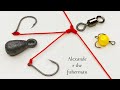 The best knot for tying two hooks on one line // Fishing skills