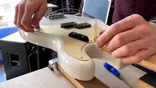 Fitting the bridge cover mute and a pure tone jack socket to a American Fender Original 50’s P Bass
