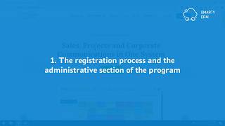 Registration process and the administrative section of the program