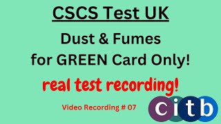 CSCS Card UK | CSCS Test 2024 | CSCS Test for Green Card | #cscscard | #07 #dust and #fumes