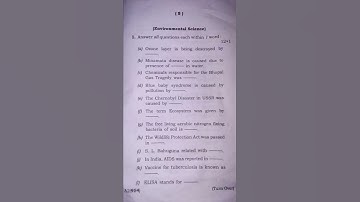 Environment studies and disaster management +3 arts 1st semester question paper #universityexam2022