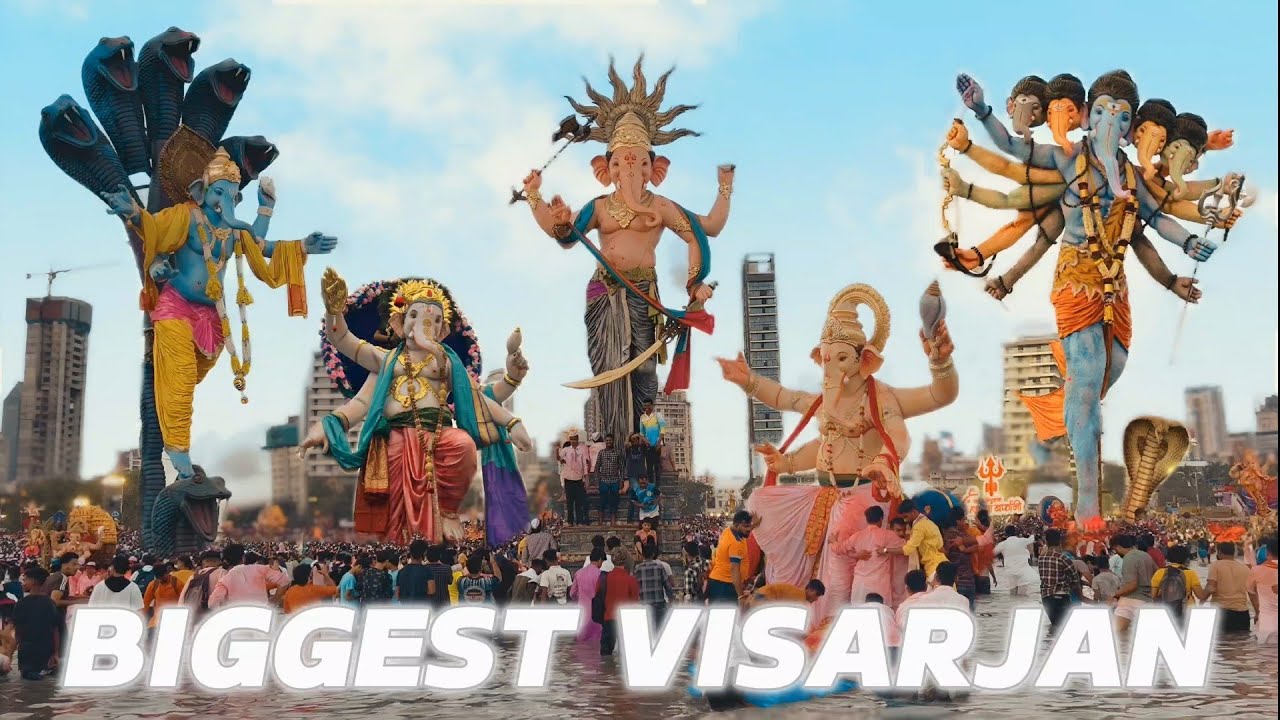 BIGGEST GANPATI VISARJAN 🌼🌺🌸 || Mumbai Ganpati Visarjan girgaon Chowpatty