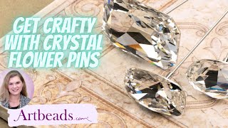 PRESTIGE Crystal Flower Pins for Wedding Crafts, Jewelry Making, and More