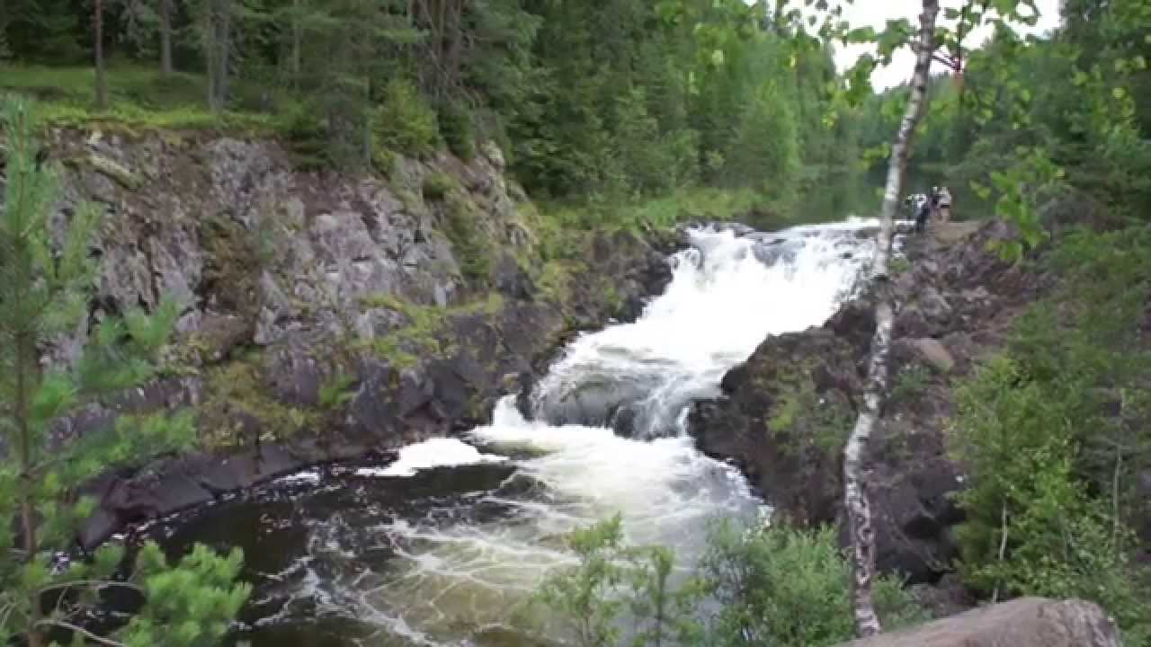 Водопад кивач на машине