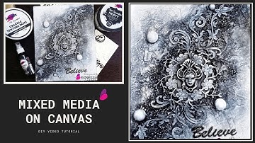 How to Make Mixed Media on canvas  Tutorial | DIY Canvas | Mixed Media | Canvas video Tutorial