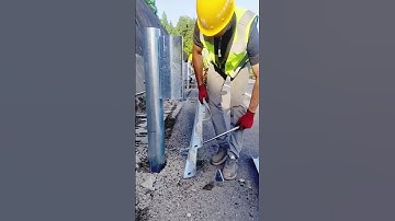 High speed guardrail installation process #goodtools #smartwork