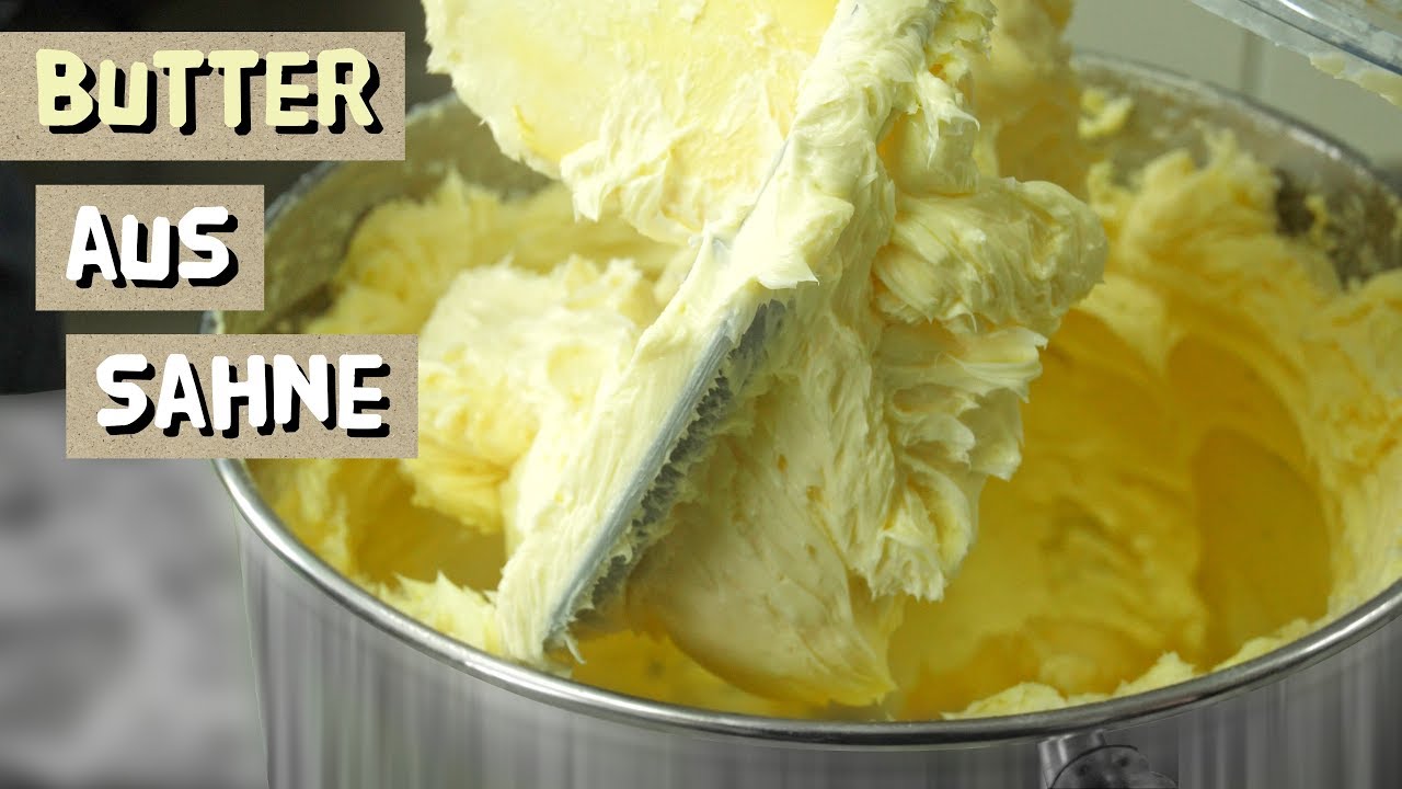 Butter aus Sahne herstellen - YouTube