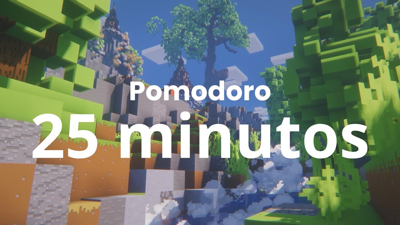 MINECRAFT POMODORO 25/5 | RUIDO BLANCO 4 HORAS PARA ESTUDIAR LEER Y ...