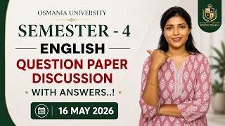 ENGLISH | QUESTION PAPER DISCUSSION 📃 | OSMANIA UNIVERSITY | SEMESTER-4 | 2026 |@shivanipallela