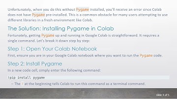 How to Easily Install Pygame in Google Colab