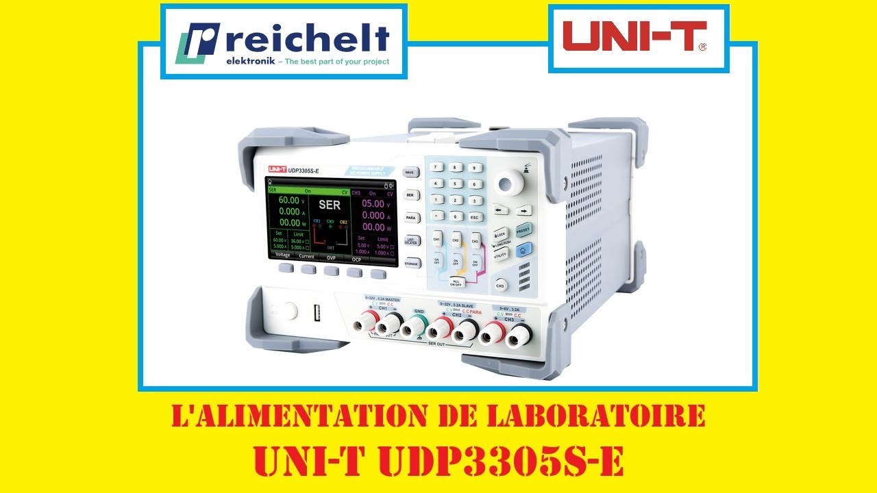 Cyrob: L'excellente alim de labo UNI-T UDP3305S-E, merci reichelt elektronik