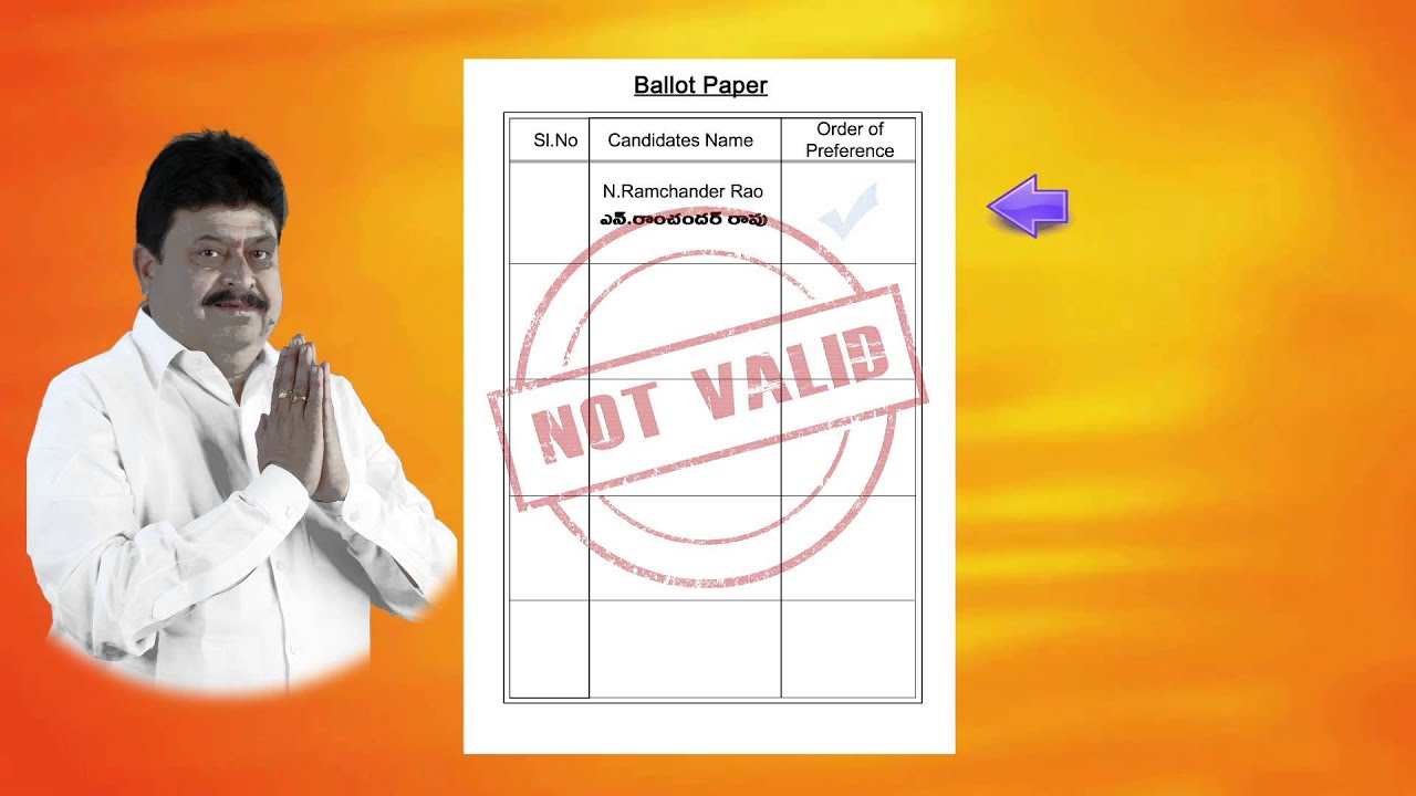 Voting Instructions MLC Hyderabad-Ranga Reddy-Mahabubnagar graduates constituency