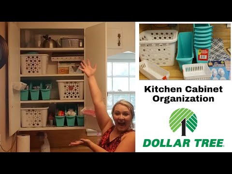 Dollar Tree Kitchen Cabinet Organization | Dollar Tree Bins - YouTube