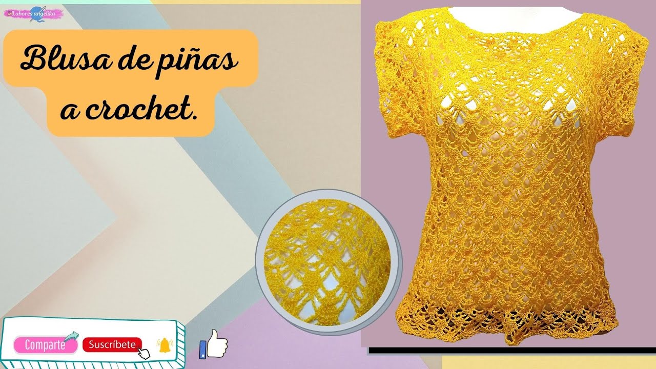 Blusa de piñas a crochet fácil de tejer. #crochet #moda #tutorial # ...
