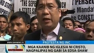 BT: Mga kaanib ng Iglesia Ni Cristo, nagpalipas ng gabi sa EDSA-Shaw