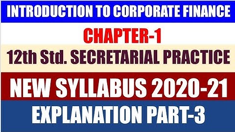 Maharashtra Board 12th Commerce Secretarial Practice (Lecture 3) New Syllabus 2020-21