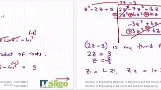 Complex Numbers Q2 2014 Paper 1 Leaving Cert Higher Level Maths