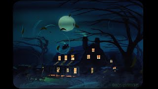 A stormy night in Sleepy Hollow w/ vintage oldies playing in another room (windstorm & thunder)