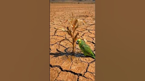 Parrot saved the corn plant from drying up by watering it 😭 #ai #save #tree #parrot