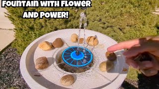 SZMP Solar Fountain 2023 Upgrade, 3.5W Solar Powered Bird Bath Fountains with Flower REVIEW!!!!