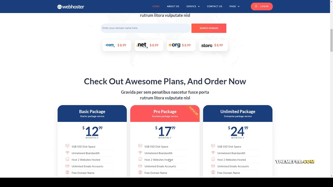 WebHoster – Web Hosting Service Elementor Template Kit cloud hosting website hosting