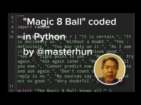"Magic 8 Ball" in Python by @masterhun