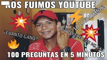 RESPONDO 100 PREGUNTAS INCOMODAS EN 5 MINUTOS/NOS FUIMOS YOUTUBE/Diego Endo