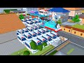 COLLECT ALL RAINBOW COLOUR CARS 🌈🚗🚙🚕 WITH TRUCK THOMAS TRAIN TRANSPOT - SAKURA SCHOOL SIMULATOR 