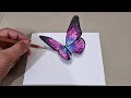 how to draw 3d butterfly on paper