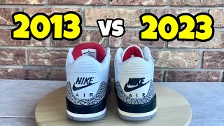 Air Jordan 3 “White Cement” Comparison 2013 vs 2023