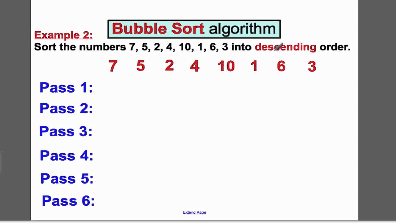 Gr 11,12 - Bubble Sort 1