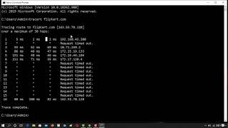 PRACTICAL  HOW TO FIND OUT THE PATH OF DATA PACKETS USING TRACERT