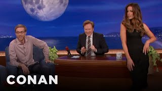 Stephen Merchant Asks Kate Beckinsale To Try On His Shoes | CONAN on TBS
