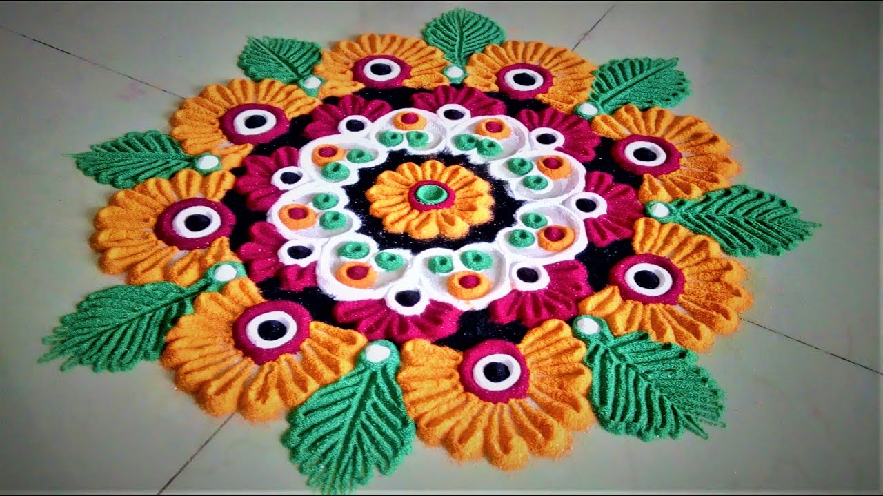 Super Easy and Small Gudi Padwa Rangoli Ugadi Rangoli Creative Rangoli by Shital Mahajan