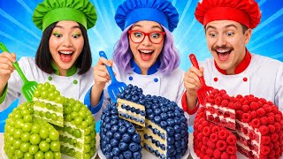 تحدي الكعكة بلون واحد 🎂🌈 معركة الخَبز الحلوة بواسطة 123 GO!