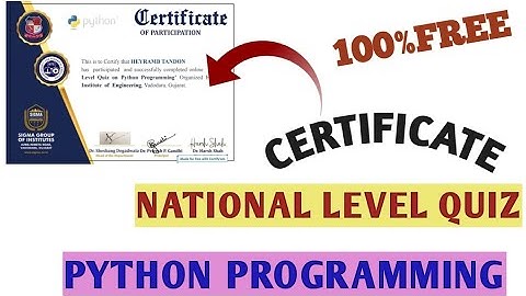 National Level Online Quiz | Python Programming | Free Certificate | @HeyrambTandonOfficial