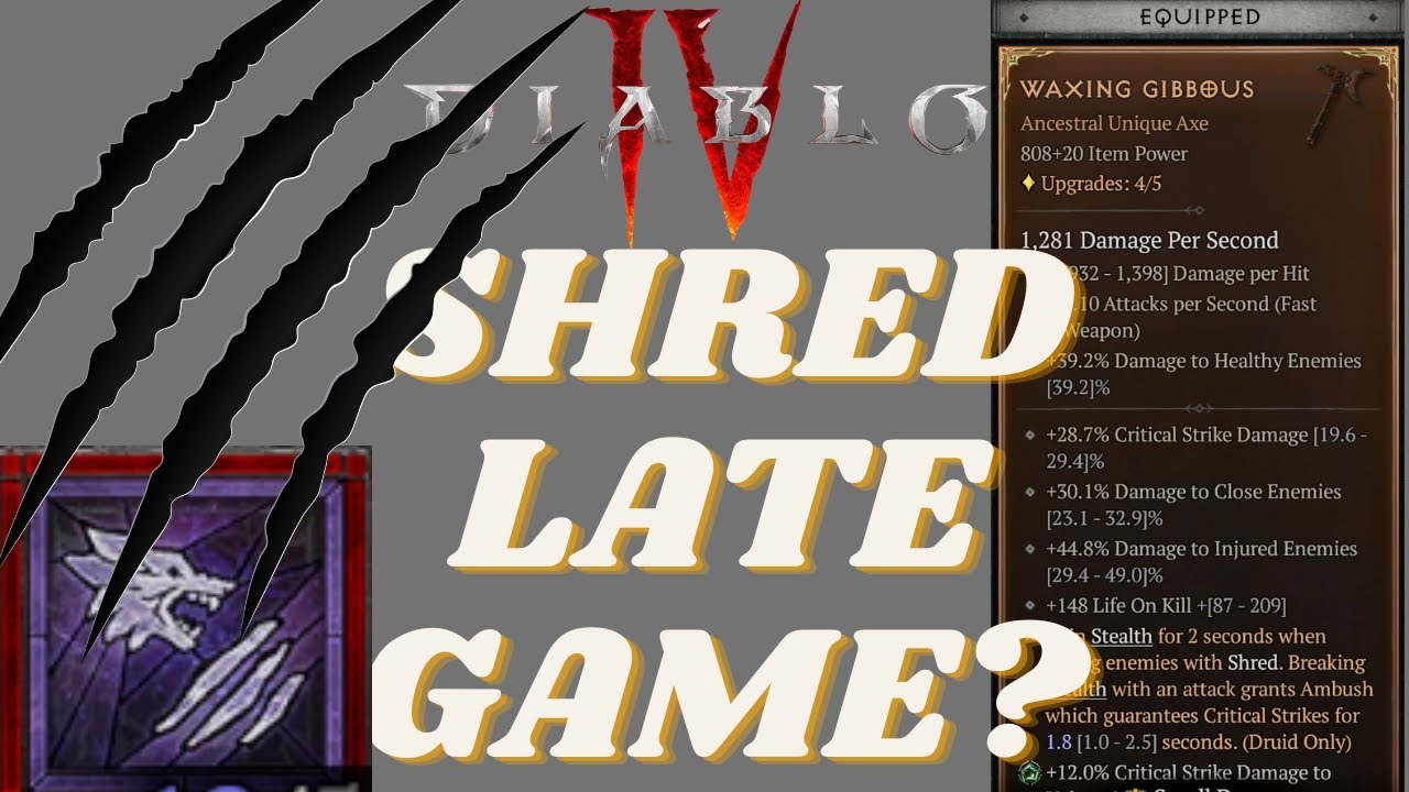 Shred Druid from zero to hero with Waxing Gibbous?! SUPER FUN! Diablo 4